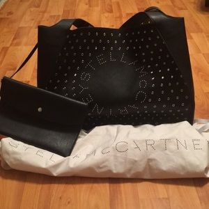 Stella McCartney Black Stud Tote w/ Logo